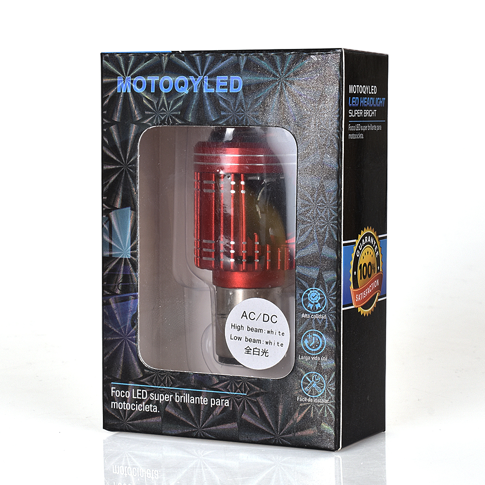 Đèn pha led xe máy30W bi cầu bóng led xe máy tản nhiệt nhanh H4  H6 BA20D Hai Màu thay thế  dùng cho xe moto chuyên dụng