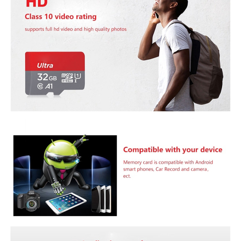 Thẻ Nhớ Ultra SD A1 16GB / 32GB / 64GB / 128GB / 256GB camera micro sd CARD điện thoại sdxc/hc tốc độ cao