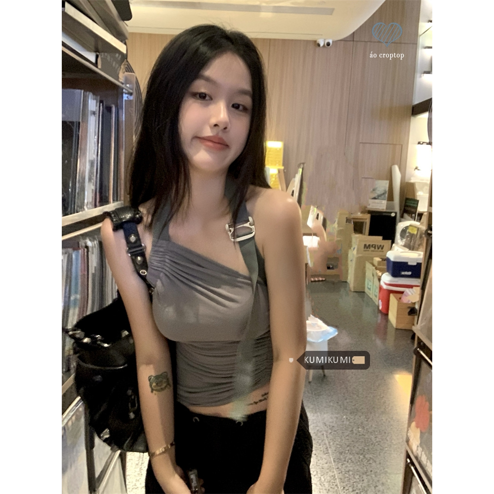 kumikumi Áo tank top Hai Dây Thời Trang Mùa Hè Hàn Quốc Quyến Rũ Cho Nữ