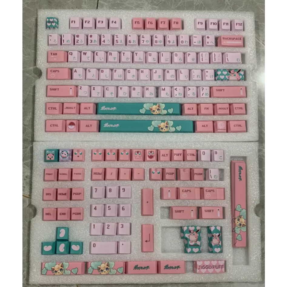 Keycaps Pokémon-Fat Đinh, 140 Phím Keycaps PBT Cherry Profile DYE-SUB Keycaps GMK được cá nhân hóa cho bàn phím cơ