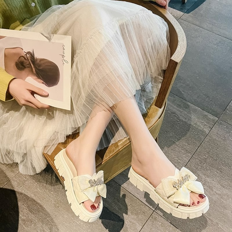 Dép Lê 4CM nơ nhẹ chống trượt hình nơ dễ thương thời trang 2023