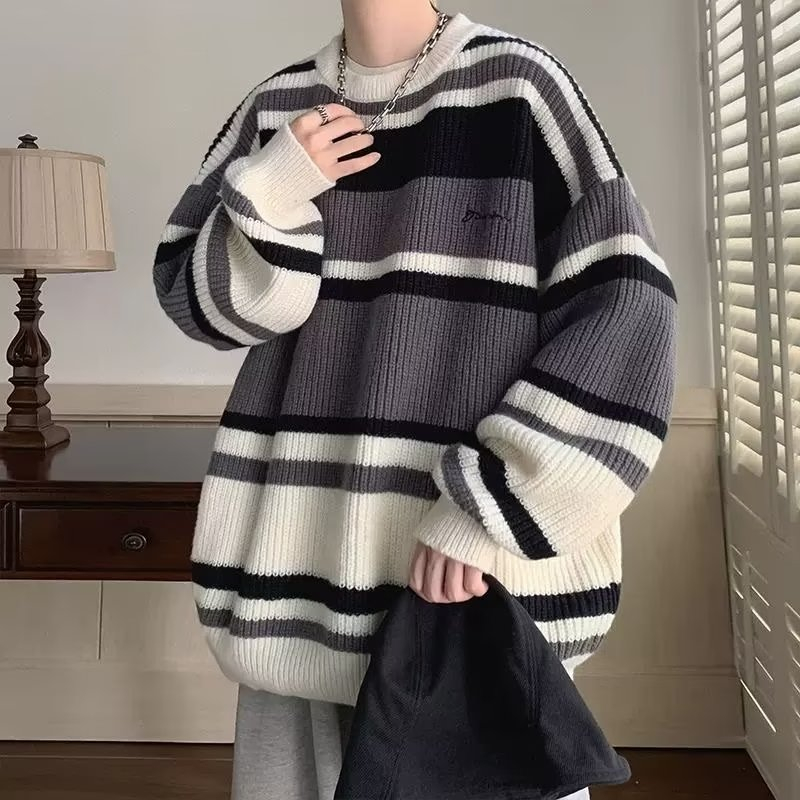 Áo Thun Nam Dài Tay Sọc Ngang Thời Trang Hàn Quốc áo len nữ form rộng áo len nam cao cấp áo len trơn áo sweater unisex