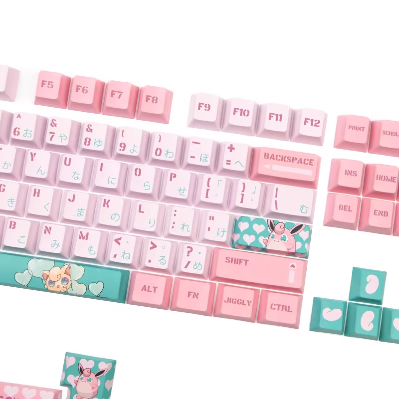 Keycaps Pokémon-Fat Đinh, 140 Phím Keycaps PBT Cherry Profile DYE-SUB Keycaps GMK được cá nhân hóa cho bàn phím cơ