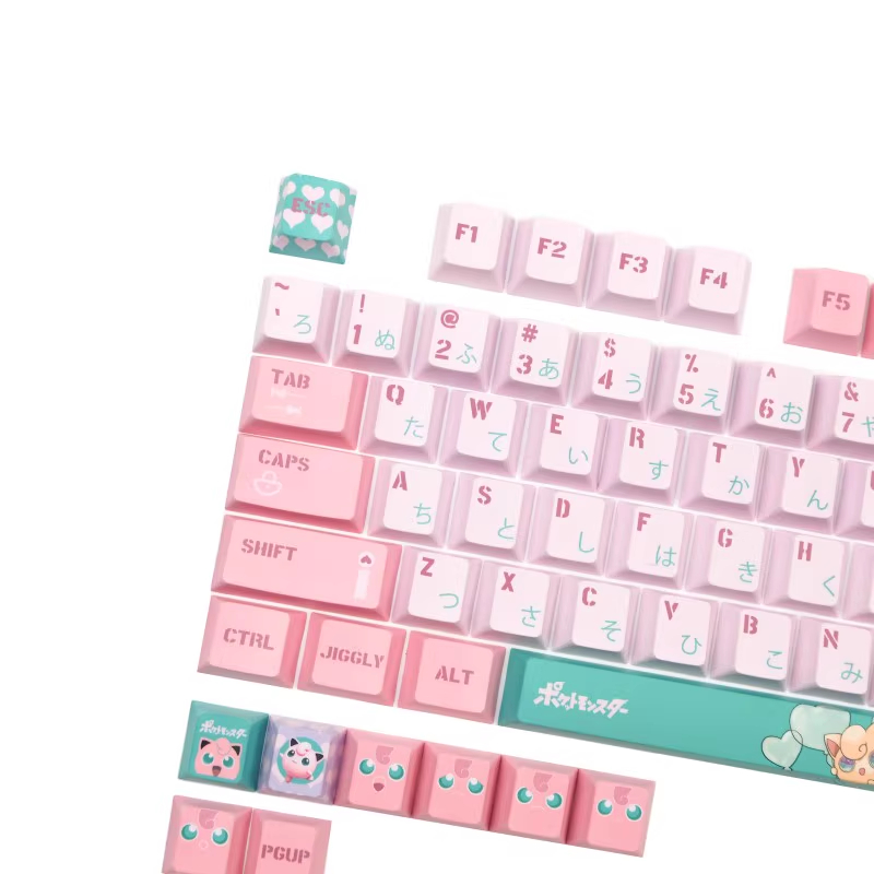 Keycaps Pokémon-Fat Đinh, 140 Phím Keycaps PBT Cherry Profile DYE-SUB Keycaps GMK được cá nhân hóa cho bàn phím cơ