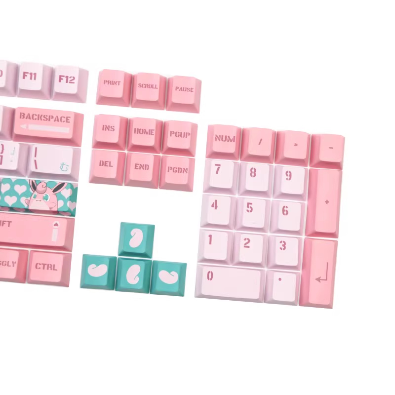 Keycaps Pokémon-Fat Đinh, 140 Phím Keycaps PBT Cherry Profile DYE-SUB Keycaps GMK được cá nhân hóa cho bàn phím cơ
