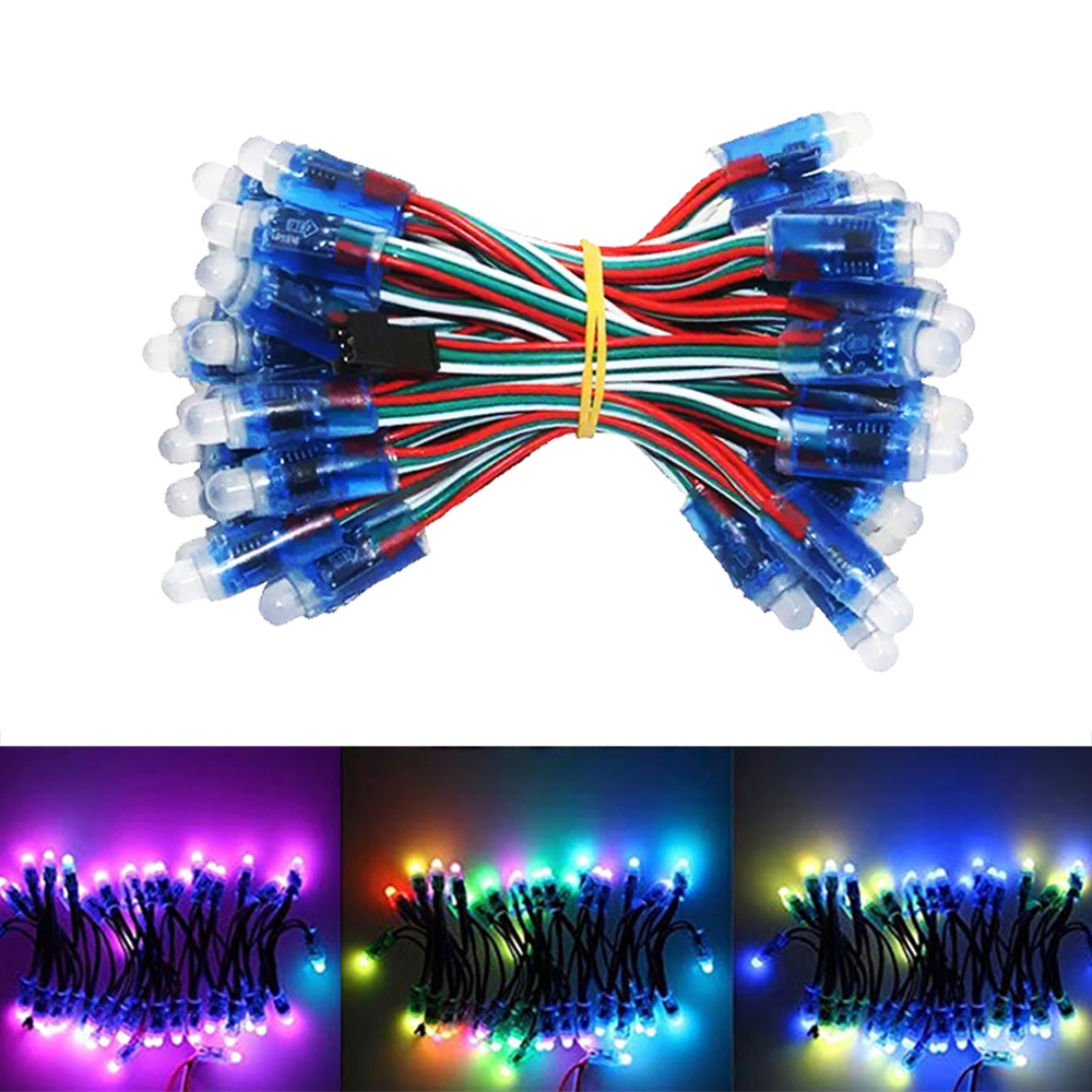 Bộ 50 12mm WS2811 Full Màu LED Pixel Module DC 5V Chống Nước RGB Màu 2811 1903 IC Kỹ Thuật Số LED Gi