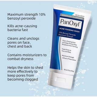  PanOxyl Kem Rửa Mặt Tạo Bọt benzoyl peroxide 10% Sữa Rửa Mặt Kháng Khuẩn Cho Da Dầu Mụn Maximum Strength 156g 