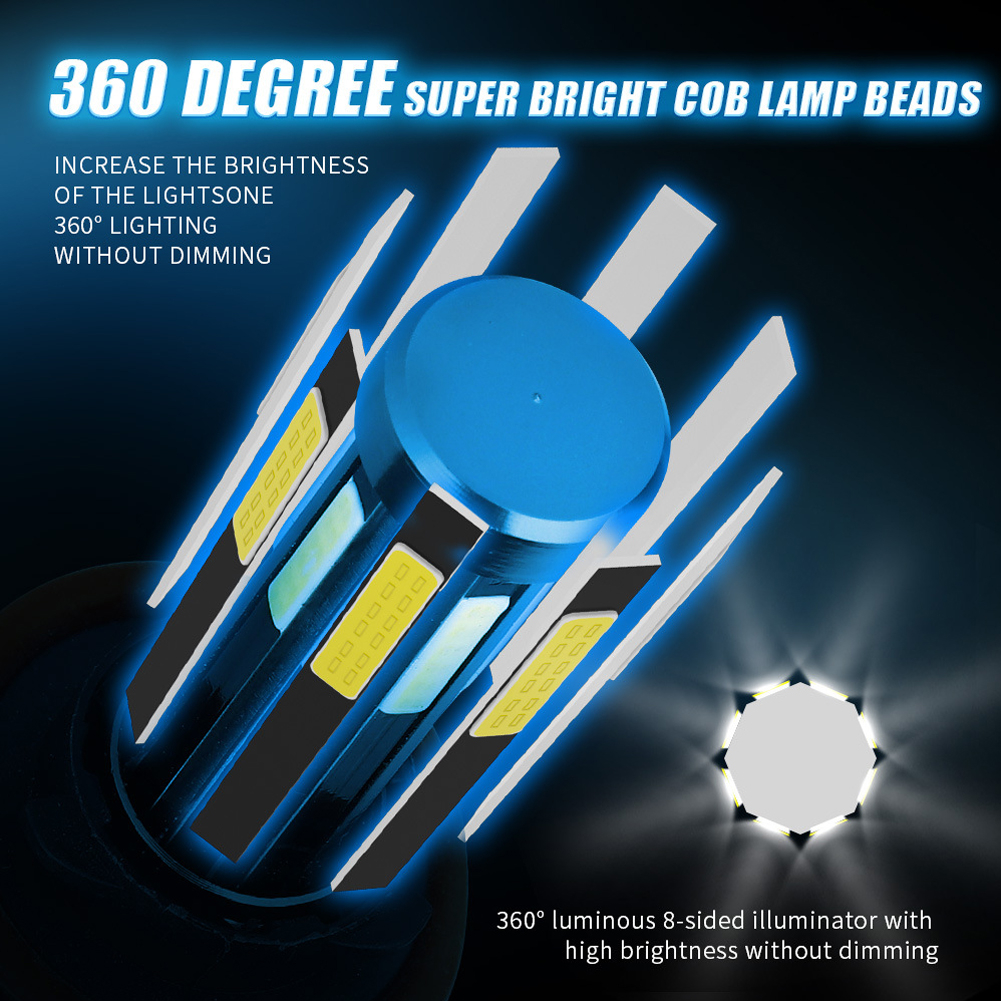 Set 2 Đèn Pha 8 Mặt h7 led h4 h11 h9 h8 9005 hb3 9006 hb4 6000k 50w 360 Độ 12v Chuyên Dụng Cho Xe Hơi