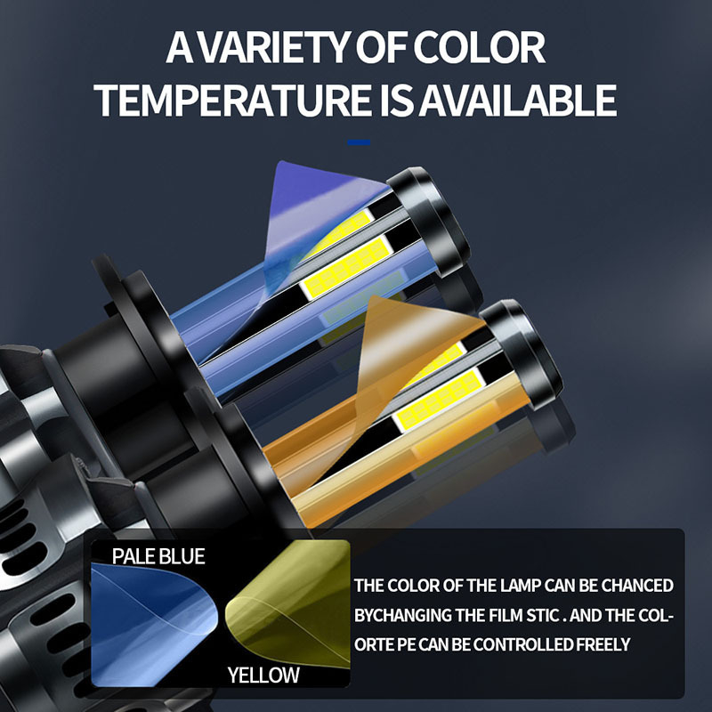 Set 2 Đèn Pha 8 Mặt h7 led h4 h11 h9 h8 9005 hb3 9006 hb4 6000k 50w 360 Độ 12v Chuyên Dụng Cho Xe Hơi