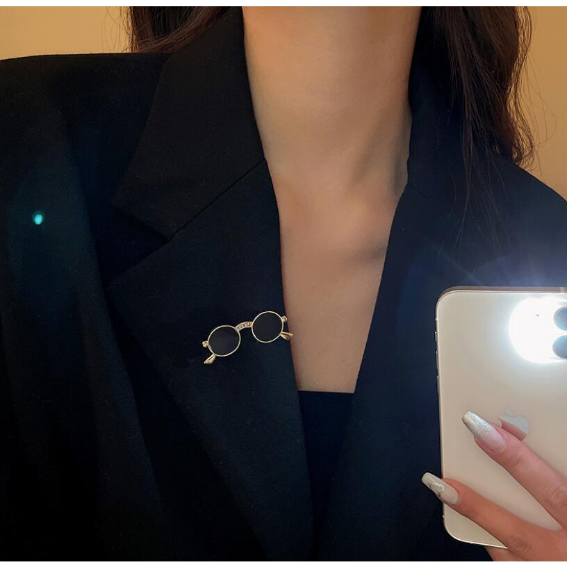 Trâm Cài Áo Hình Kính Mát / Khăn Choàng Phong Cách Hàn Quốc Sáng Tạo