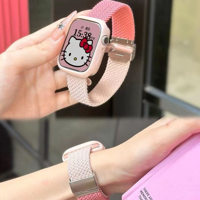 Dây Đeo nylon Hai Tông Màu Cho iwatch 49mm 45mm 44mm 41mm 40mm 38mm 42mm series 8 7 6 se 5 4 3 2 1