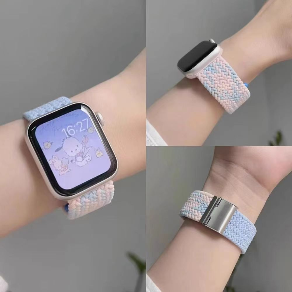Dây Đeo nylon Hai Tông Màu Cho iwatch 49mm 45mm 44mm 41mm 40mm 38mm 42mm series 8 7 6 se 5 4 3 2 1