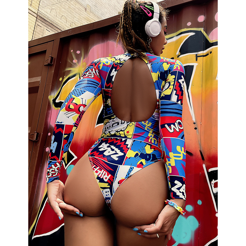 Bộ Đồ Bơi Tay Dài In Hoạt Hình Bảo Vệ Kín Đáo Thời Trang Năm 2023 862