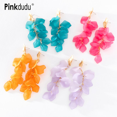 Bông Tai Dáng Dài Hình Cánh Hoa Bằng Hợp Kim Kẽm Phong Cách Retro Thanh Lịch Cho Nữ PD1246