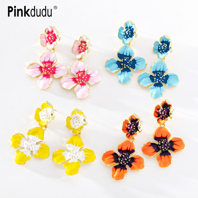 Khuyên Tai Hợp Kim Hình Bông Hoa Phong Cách Retro Dễ Thương Dành Cho Nữ PD1137