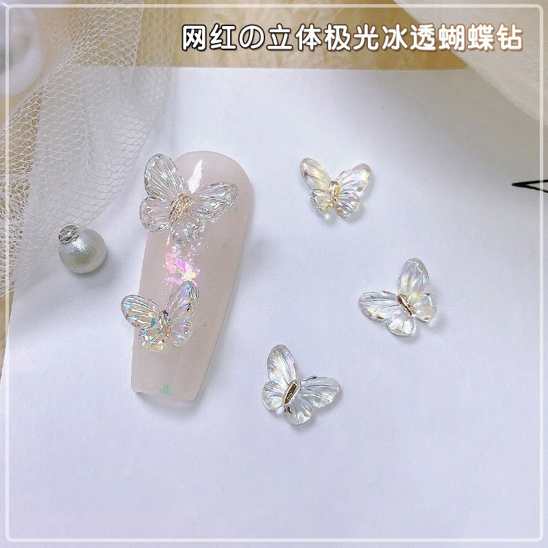 Bộ 50 phụ kiện trang trí móng tay ROU BAO 3D nhiều màu sắc dễ thương