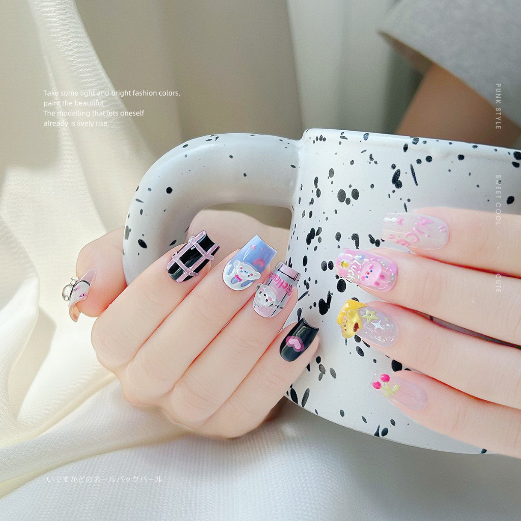 SANRIO Set 50 Phụ Kiện Trang Trí Móng Tay 3d Hình Động Vật Xinh Xắn charms