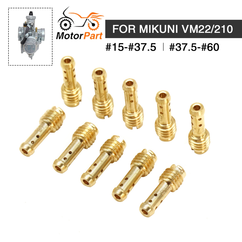 MOTOPARTS SHOP VM/22/210 10Pcs 8 Bleed Holes Idle Jets Carburetor Pilot Jet Intake Parts Replacement For MIKUNI VM/TM/TMX
