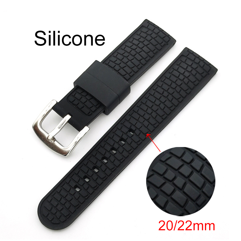 SEIKO Dây Đeo Đồng Hồ Bằng Cao Su silicone Mềm 20mm 22mm Cho samsung galaxy