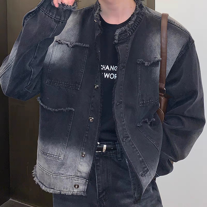 Áo Khoác Denim Màu Sắc Gradient Thời Trang Cho Nam