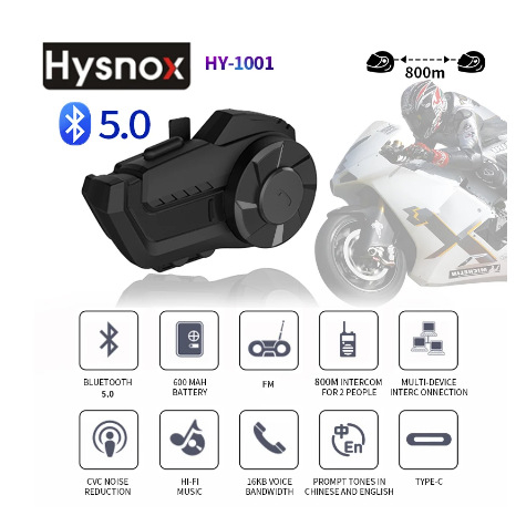 Bộ Tai Nghe Nón Bảo Hiểm 2 Tai Nghe bluetooth 5.0 Kèm Mic hy-1001 800m