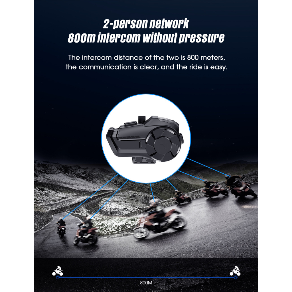 Bộ Tai Nghe Nón Bảo Hiểm 2 Tai Nghe bluetooth 5.0 Kèm Mic hy-1001 800m