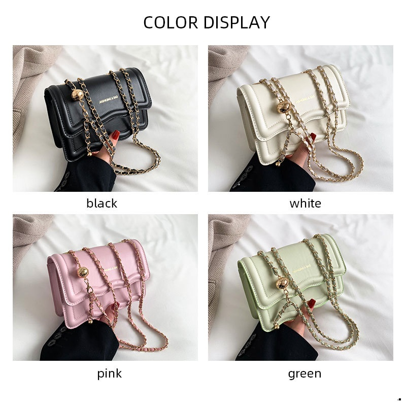 MOUSSON  Túi Xách Đeo Vai Hình Vuông Cỡ Nhỏ Phối Dây Đeo Sợi Xích Thời Trang Cho Nữ