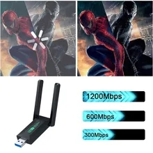 Thẻ Mạng Không Dây usb 3.0 wifi 2.4g 5ghz 1200mbps Có Ăng Ten Cho Máy Tính