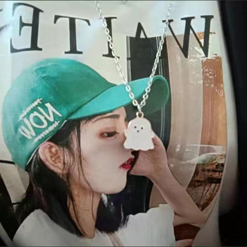🌺🌺Dây chuyền hợp kim mặt hình con ma hoạt hình màu trắng đen dễ thương dành cho cặp đôi