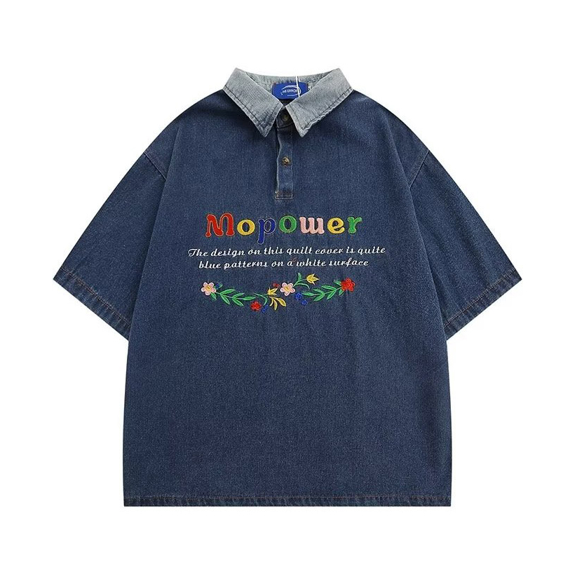 Áo polo Ngắn Tay Form Rộng In Họa Tiết retro Thời Trang Dành Cho Nam