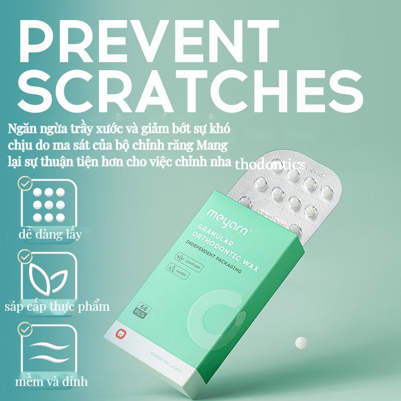 MEYARN 66Pcs Sáp nha khoa niềng răng chỉnh nha mềm mại