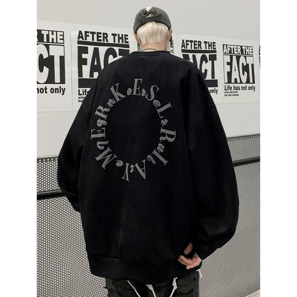 Áo sweater Cổ Tròn In Chữ Phong Cách Mỹ Thời Trang Cho Cặp Đôi