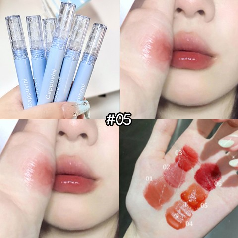 Cappuvini 3PCS/Set Son Bóng Lấp Lánh Nuôi Dưỡng Môi Lâu Trôi Trọng Lượng