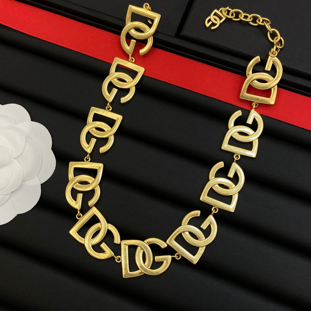 Set Vòng cổ / Vòng Tay / Khuyên Tai Họa Tiết Chữ dg Thời Trang 2023