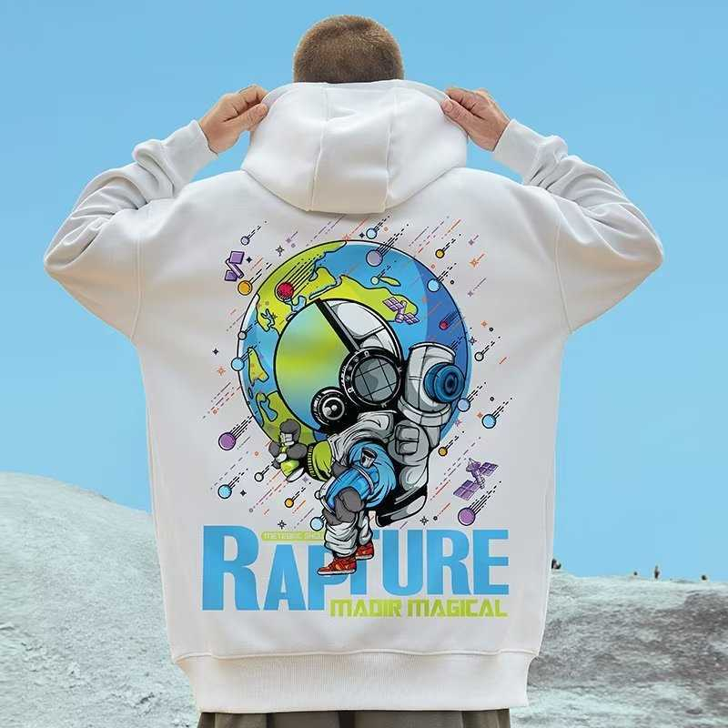 Áo Khoác Hoodie Len Lông Cừu Dày In Hình Phi Hành Gia Thời Trang Mùa Thu Cho Cặp Đôi