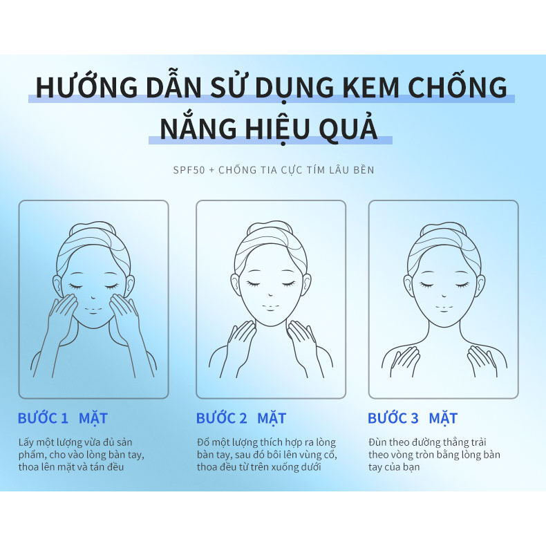 DELEVENTH Kem chống nắng vật lý SPF 50+ PA+++tươi mát và thoáng khí làm trắng da 50g