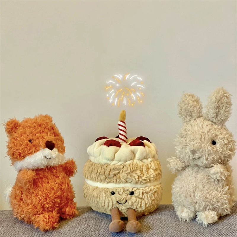 Búp Bê Nhồi Bông Hình Bánh Kem Sinh Nhật Đáng Yêu