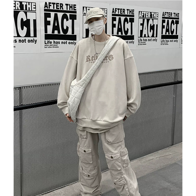 Áo sweater Cổ Tròn In Chữ Phong Cách Mỹ Thời Trang Cho Cặp Đôi