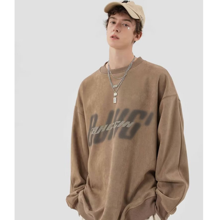 Áo hoodie nam Tay Dài In Chữ hoodie nam Thời Trang vintage áo hoodie nữ Màu Trơn phong cách Hàn Quốc