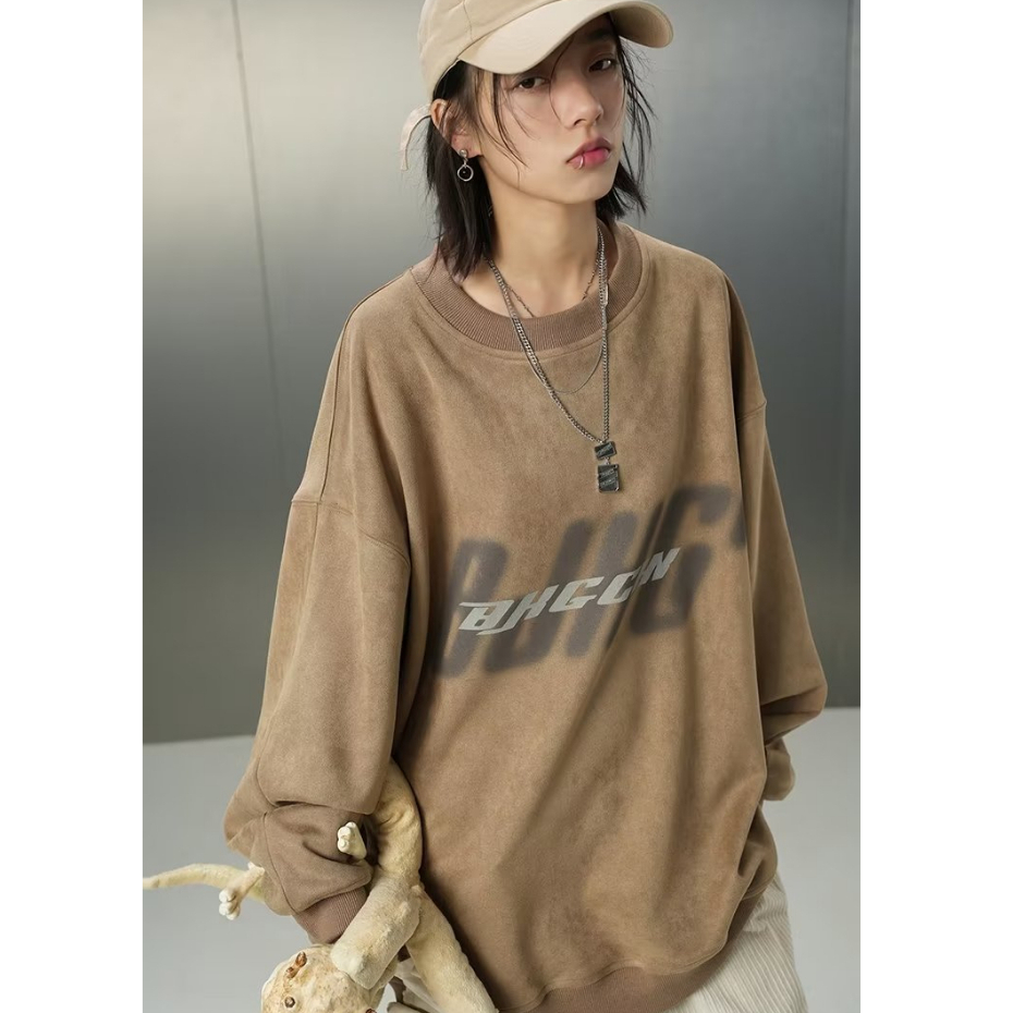 Áo hoodie nam Tay Dài In Chữ hoodie nam Thời Trang vintage áo hoodie nữ Màu Trơn phong cách Hàn Quốc