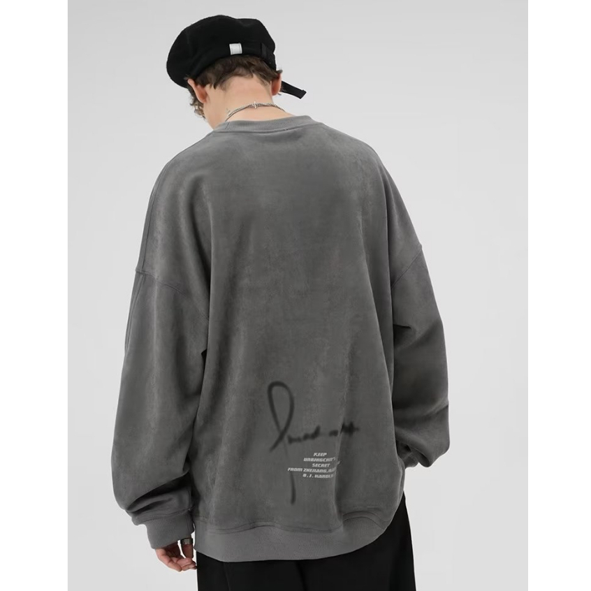Áo hoodie nam Tay Dài In Chữ hoodie nam Thời Trang vintage áo hoodie nữ Màu Trơn phong cách Hàn Quốc
