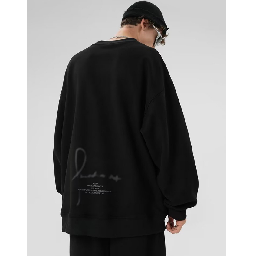 Áo hoodie nam Tay Dài In Chữ hoodie nam Thời Trang vintage áo hoodie nữ Màu Trơn phong cách Hàn Quốc
