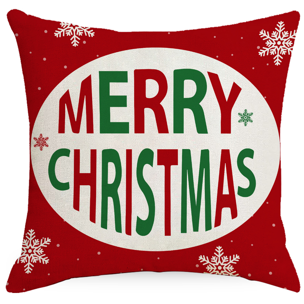 Vỏ Gối Vuông Vải Lanh cotton In Hình Ông Già Noel Trang Trí Nhà Cửa Kích Thước 70X70,60X60,50X50,45X45,40X40