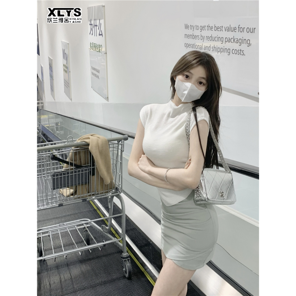 XIN LAN YA SHE Áo Thun Tay Ngắn Màu Trơn Thời Trang Mùa Hè Cho Nữ