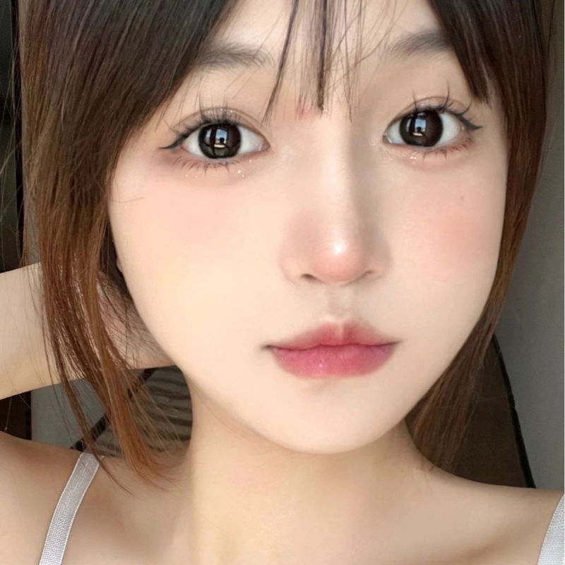 Bộ 2 Thấu Kính Màu Đen Tự Nhiên 14.2mm 0.00--8.00 Độ Phù Hợp Cho Học Sinh