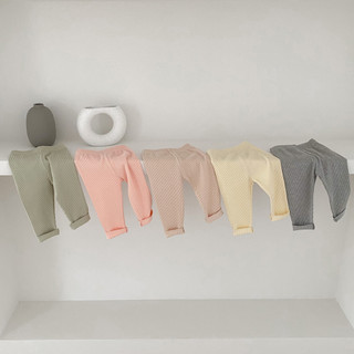 Quần dài cho bé Quần áo trẻ em mùa thu mới sơ sinh cạp quần bé trai bé gái quần cotton sóng hàn quốc màu rắn sọc đáy năm màu