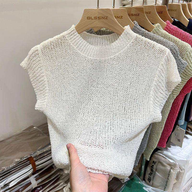 ZHELIHANGFEI Áo Sweater Ngắn Không Tay Phong Cách Thời Trang Mới 2023