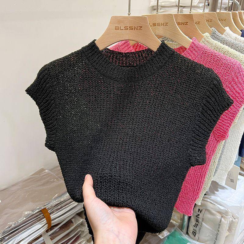 ZHELIHANGFEI Áo Sweater Ngắn Không Tay Phong Cách Thời Trang Mới 2023