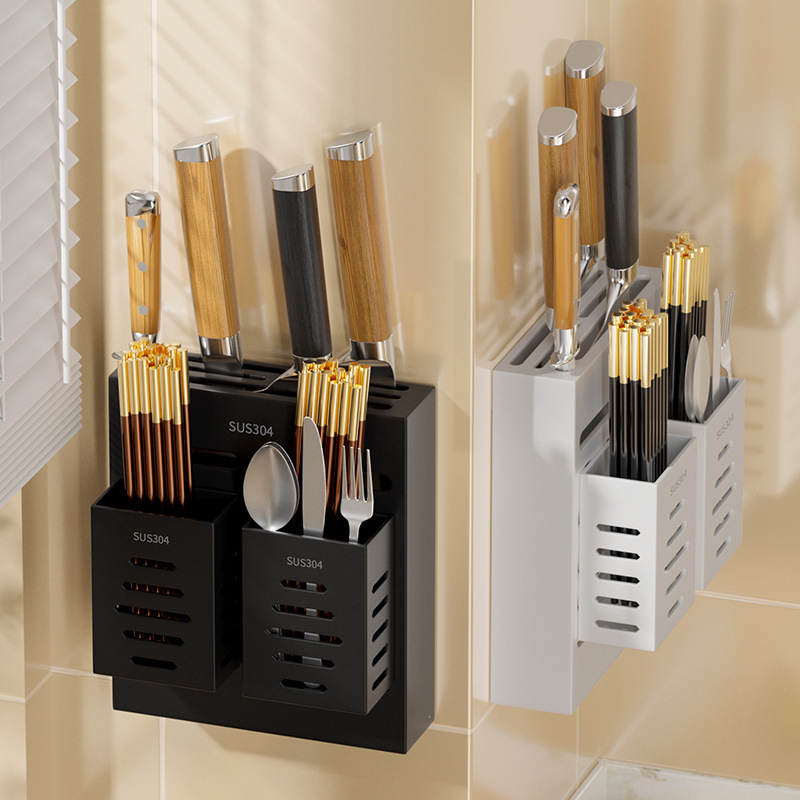 Giá cài dao kéo Treo Tường Bằng Thép Không Gỉ Cho Nhà Bếp Gia Đình - Nitrogen071