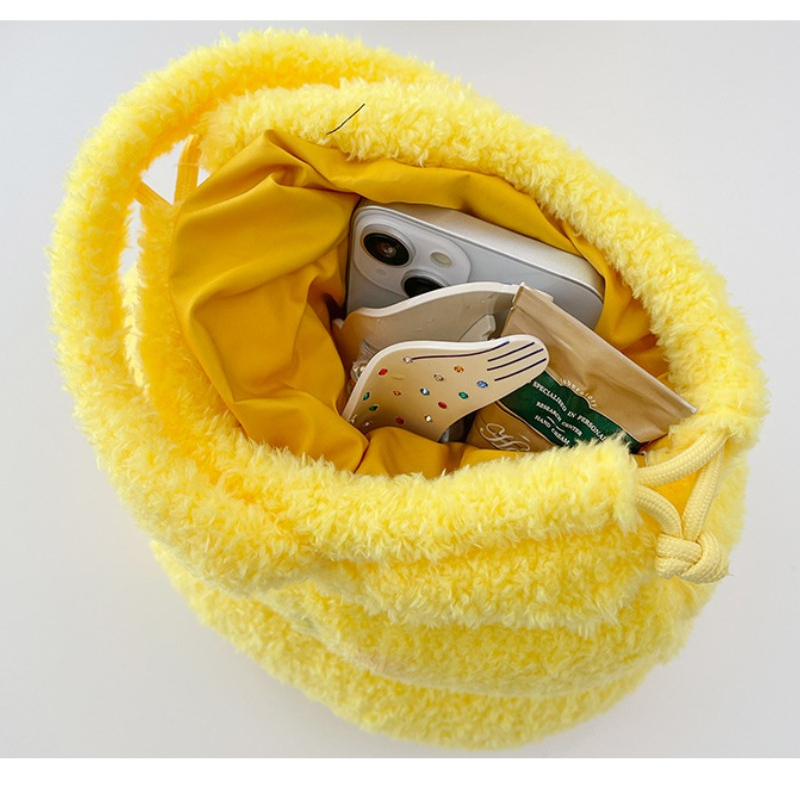 Túi Tote Dây Rút Phối Lông Nhung Dễ Thương Xinh Xắn